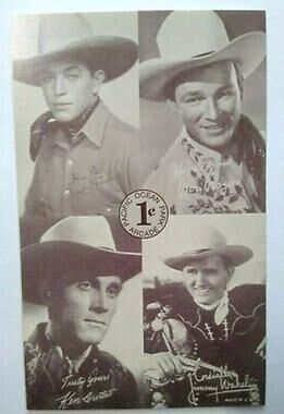 Pacific Ocean Park Arcade Postcard Roy Rogers Fred Himes Ken Curtis Cowboys